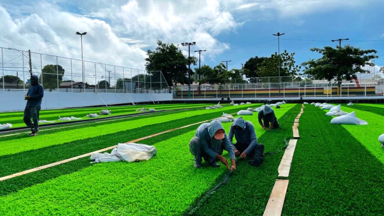 Nova arena no bairro Novo Horizonte está em fase de finalização; obra será entregue no dia 11 de maio