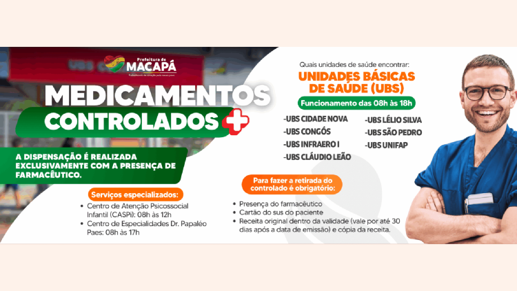 Prefeitura de Macapá garante dispensação de medicamentos controlados na rede de saúde