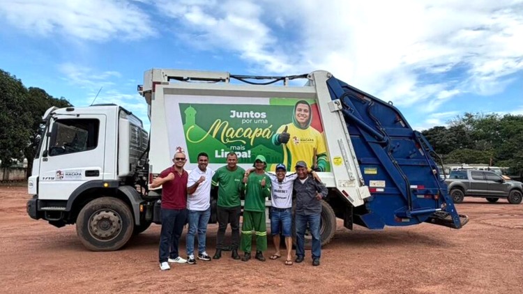 Prefeitura de Macapá reforça coleta de lixo com a chegada de dois novos caminhões compactadores
