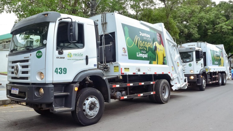 Prefeitura de Macapá reforça limpeza urbana com dois novos caminhões coletores